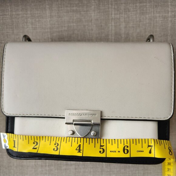 Rebecca Minkoff Crossbody Bag Grey White Black genuine leather - Picture 7 of 8